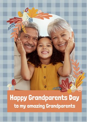 Fall Themed Amazing Photo Upload Grandparents Day Card