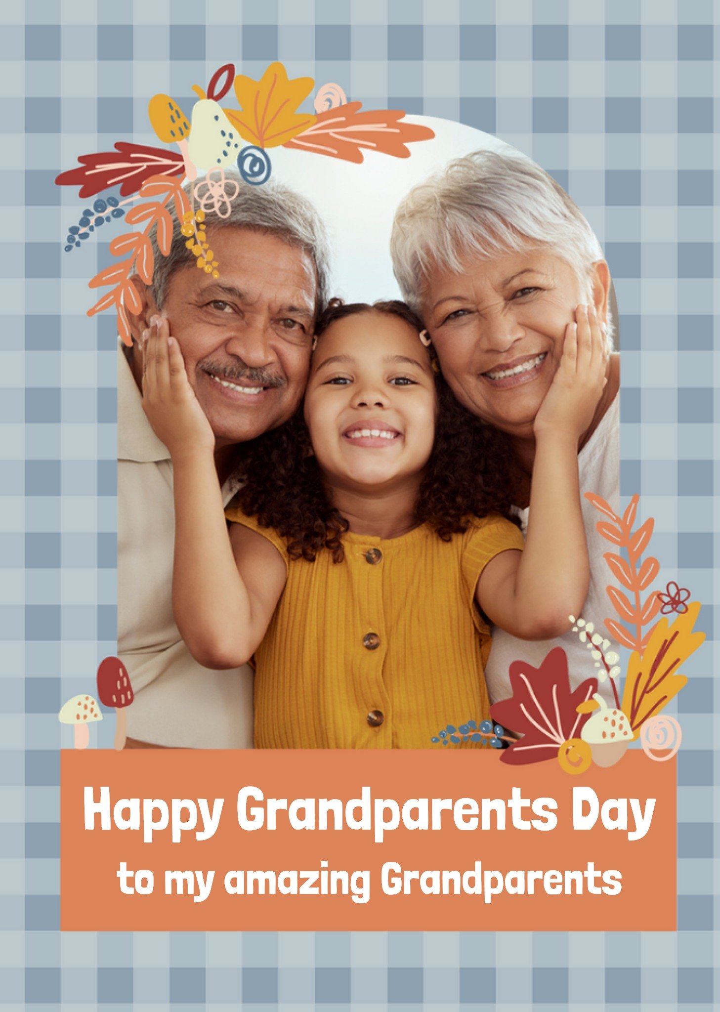 Fall Themed Amazing Photo Upload Grandparents Day Card Ecard