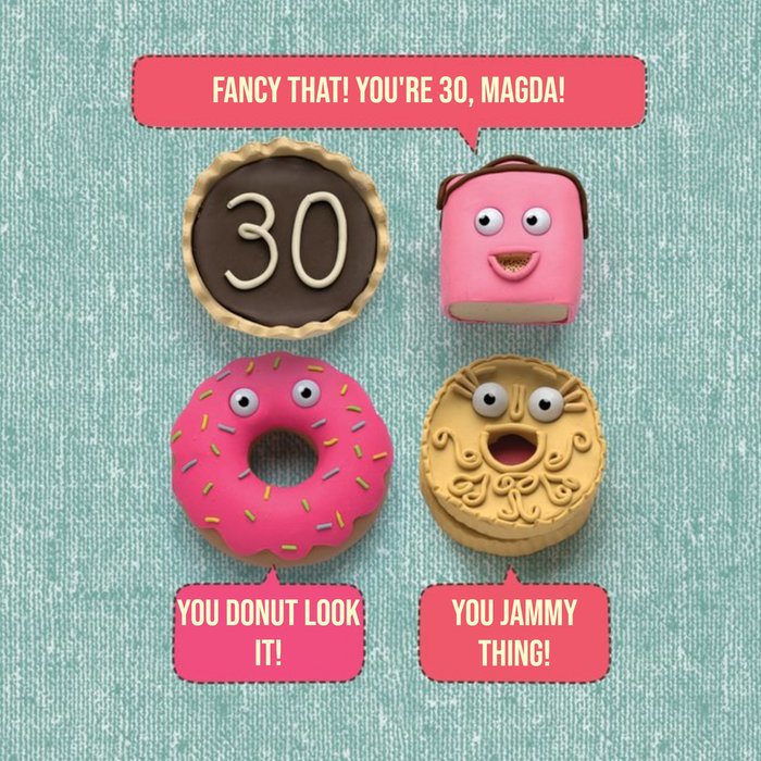 Cake Jokes Personalised Happy 30th Birthday Card