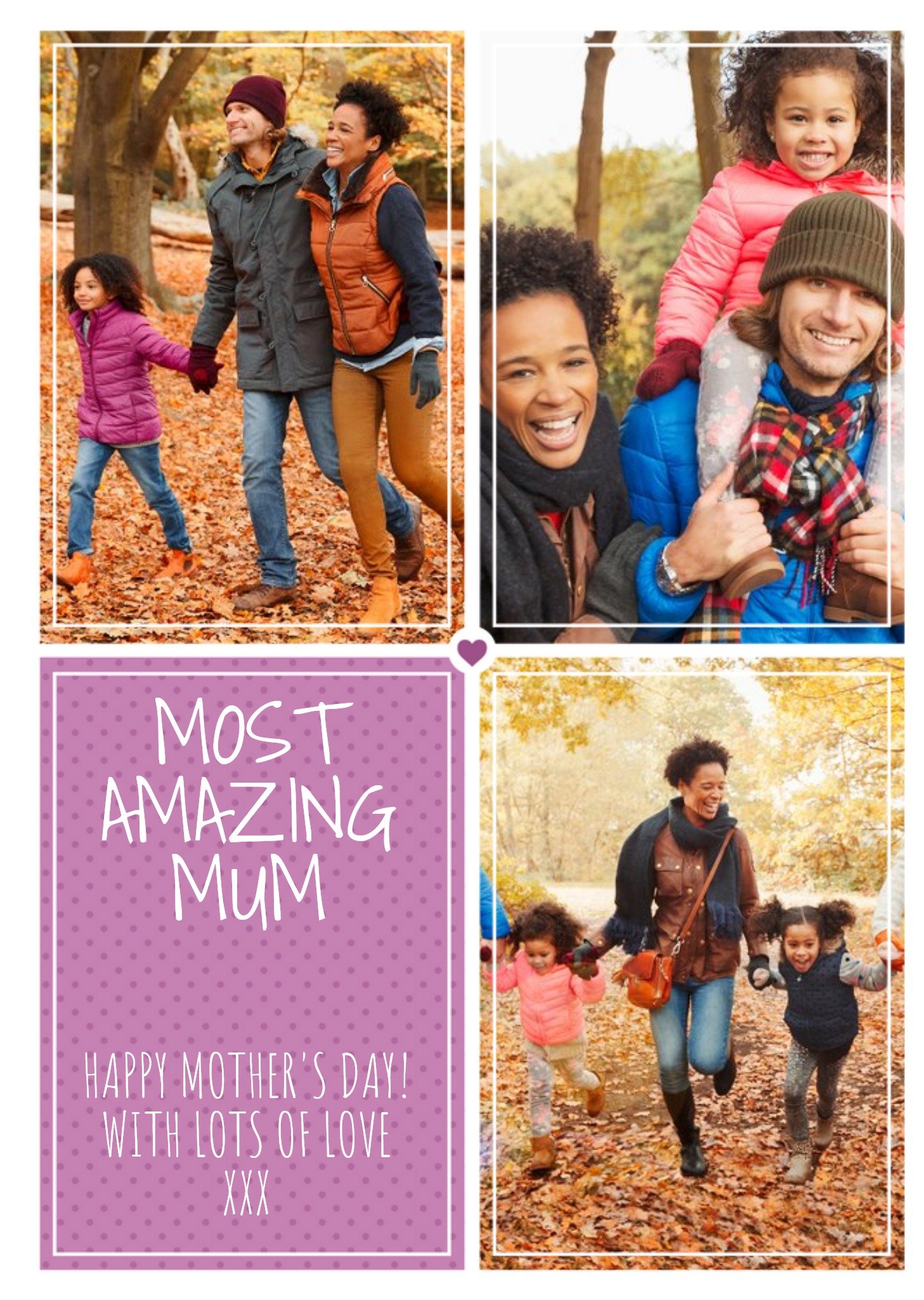 Moonpig Polka Dot Multi Photo Happy Mother's Day Card Ecard