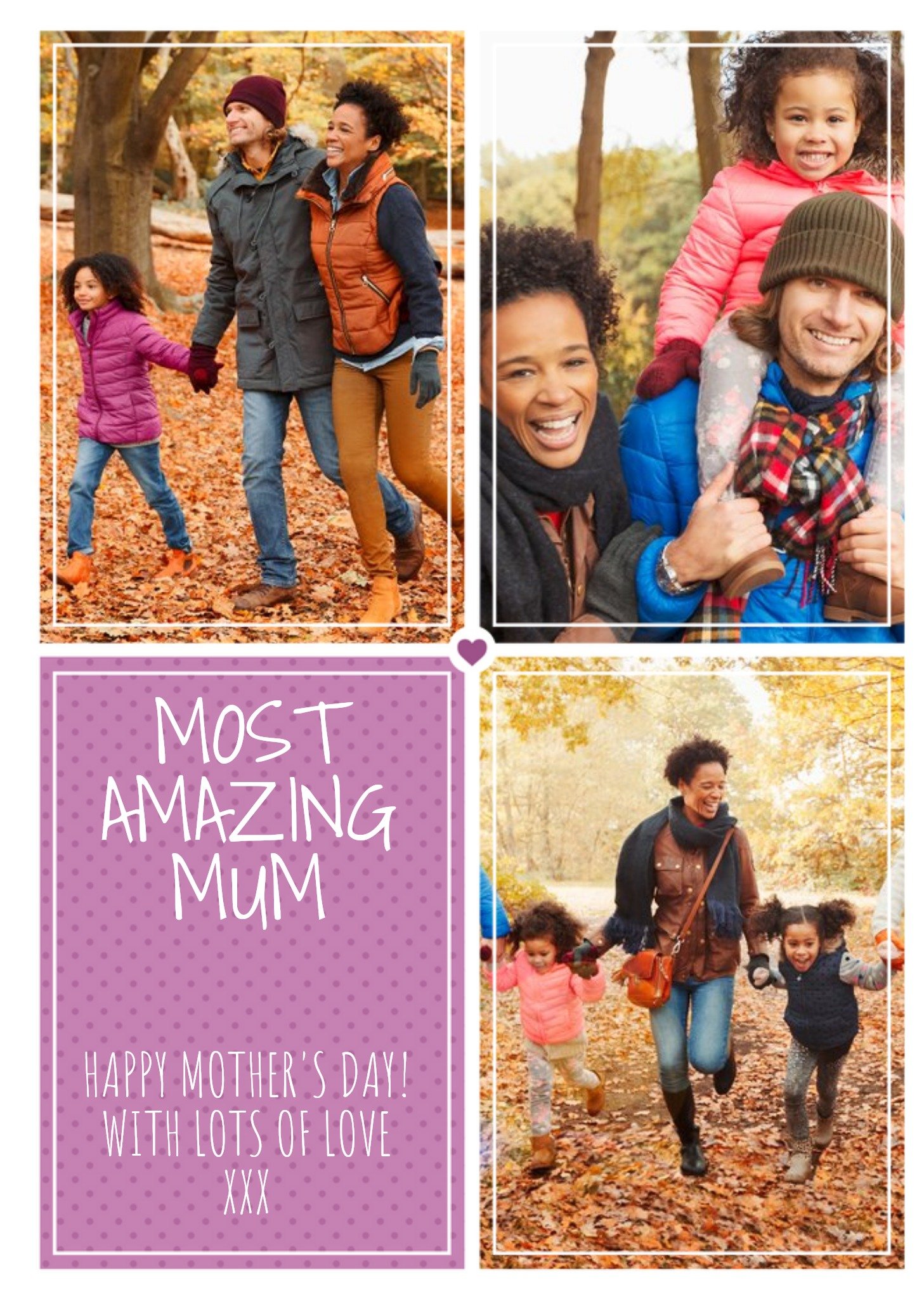 Polka Dot Multi Photo Happy Mother's Day Card Ecard