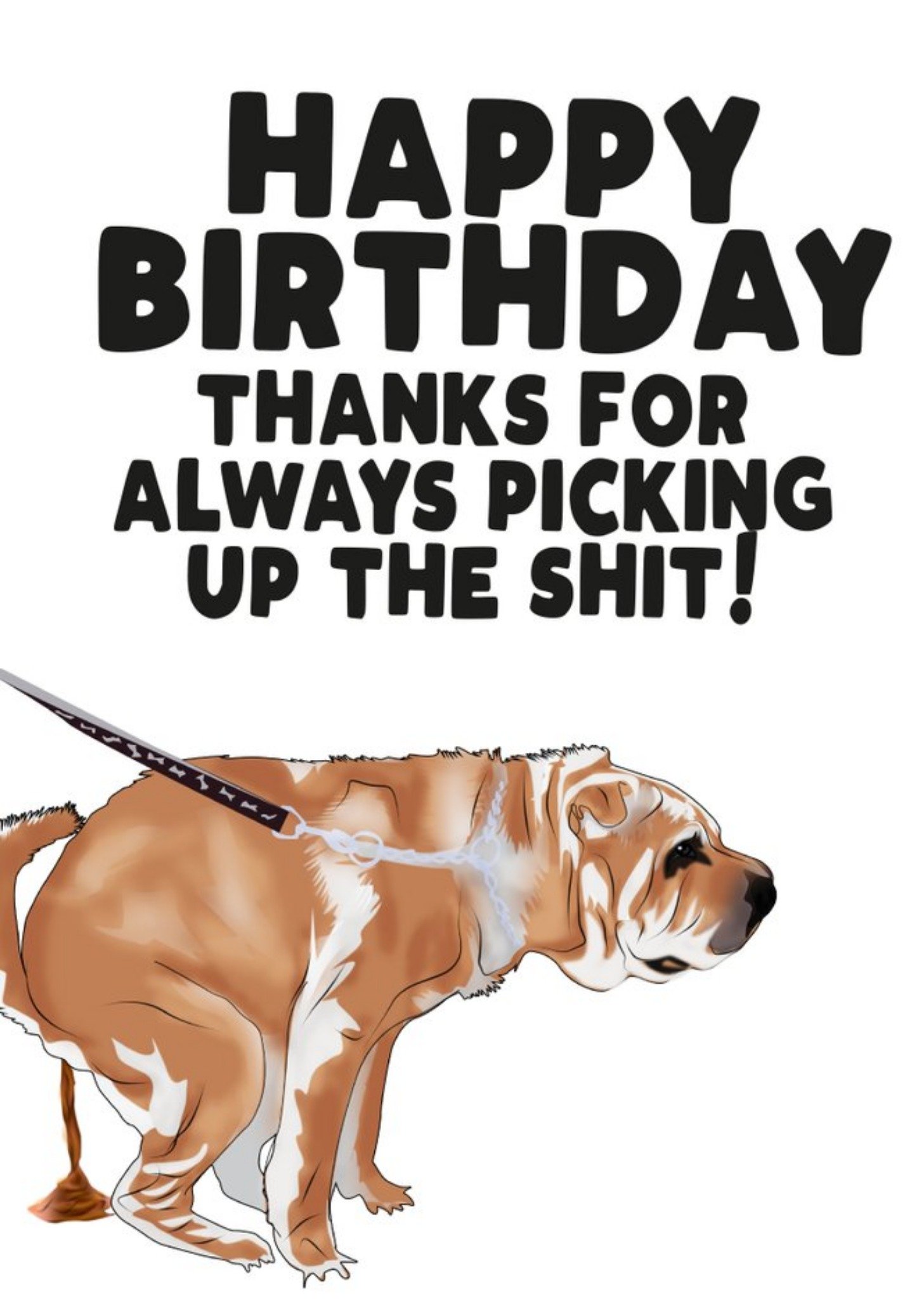 Filthy Sentiments Thanks For Always Picking Up The Shit Dog Happy Birthday Card Ecard