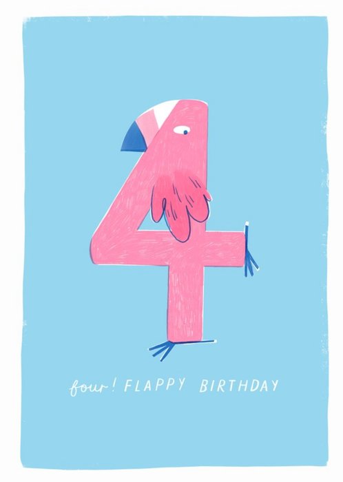 Jess Rose Illustration Cute Flappy Birthday Four Baby Fourth Card