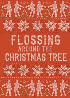 Christmas Card Flossing around the Christmas tree