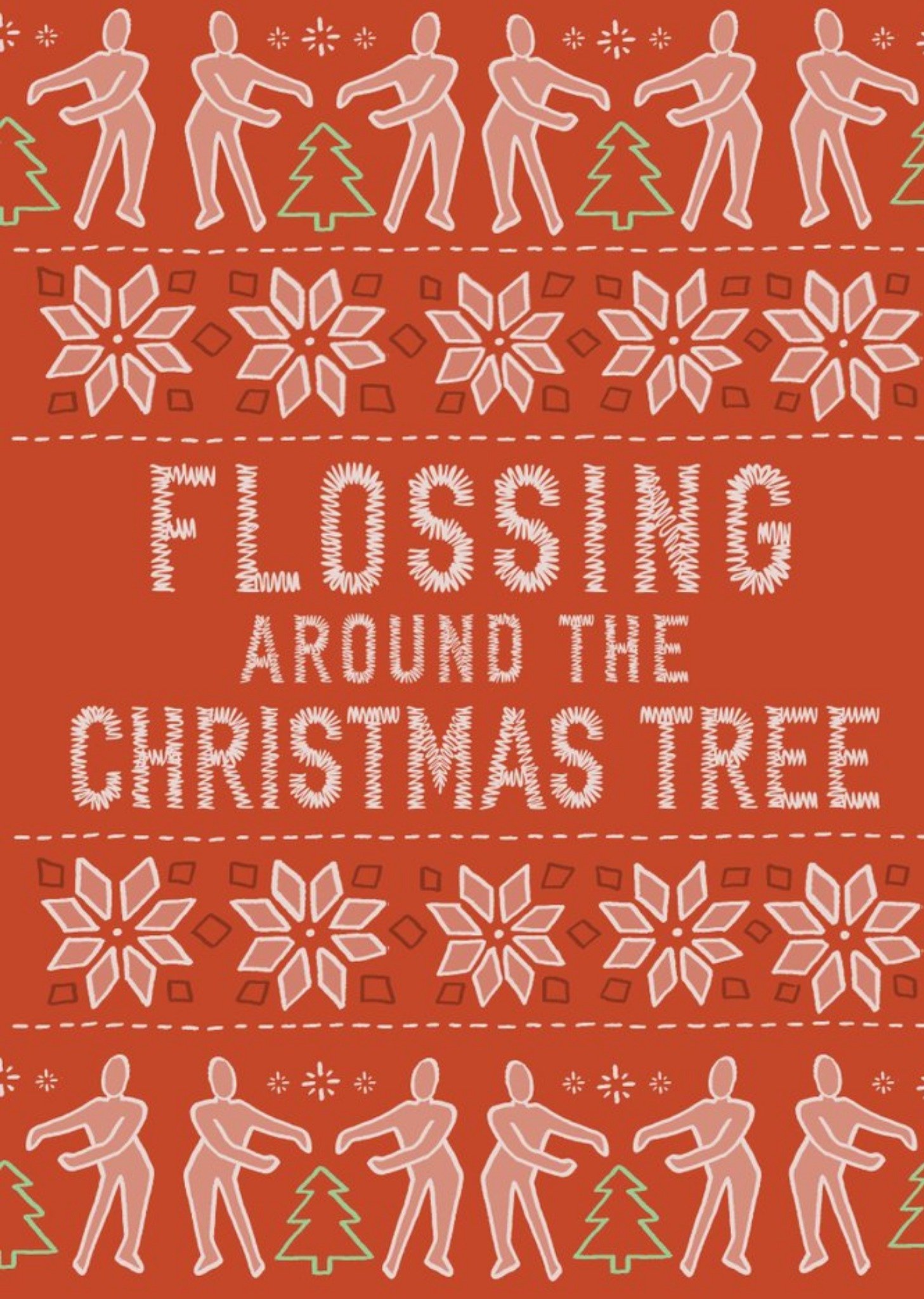 Moonpig Christmas Card Flossing Around The Christmas Tree Ecard