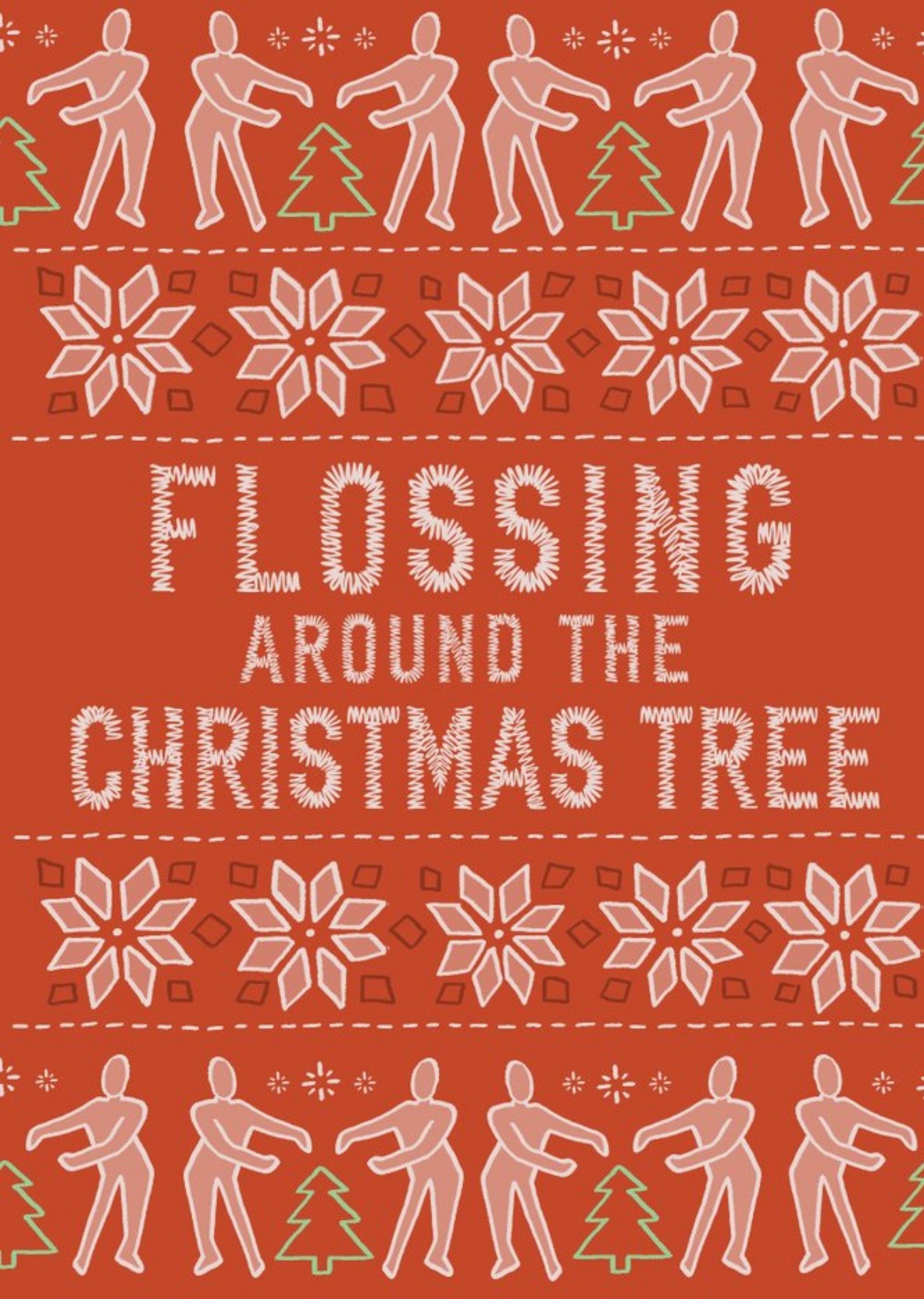 Christmas Card Flossing Around The Christmas Tree Ecard