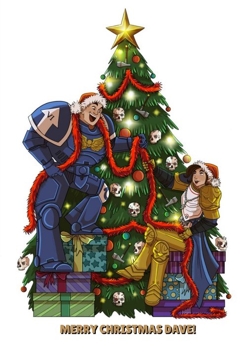 Warhammer Space Marine Merry Christmas Card