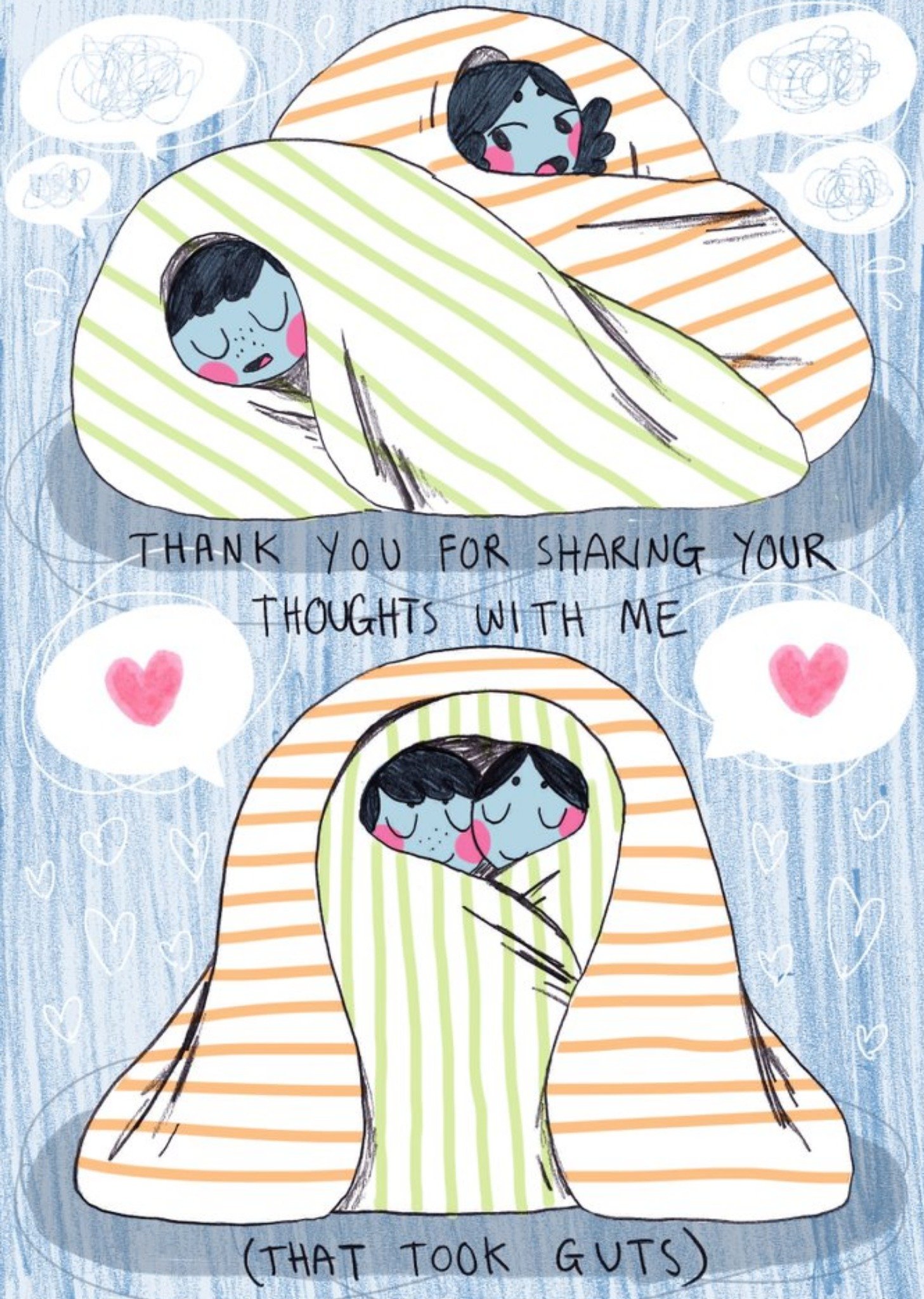 Moonpig Thanks For Sharing Your Feelings With Me Friendship Card, Large