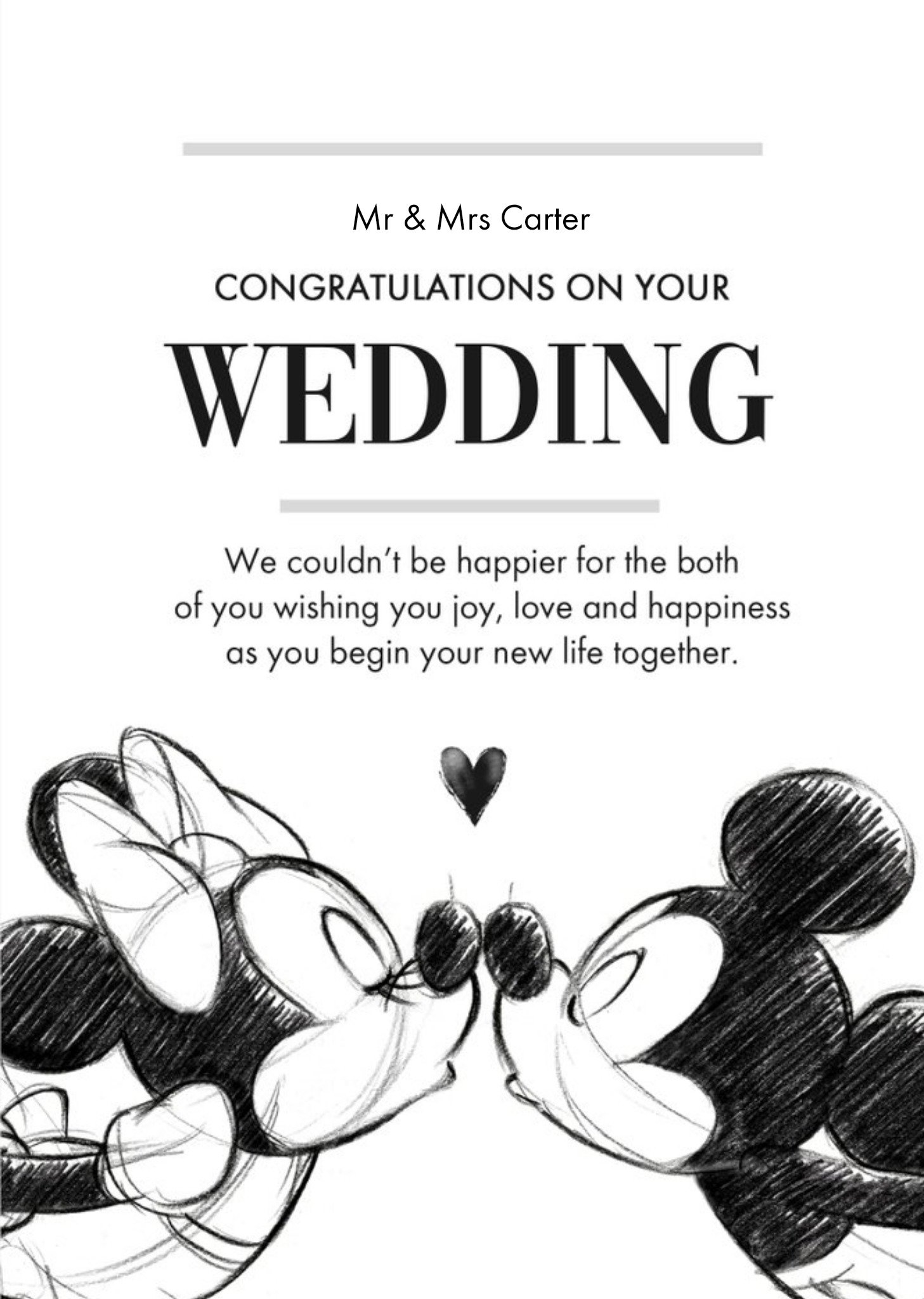 Mickey Mouse Disney Mickey And Minnie Mouse Wedding Card