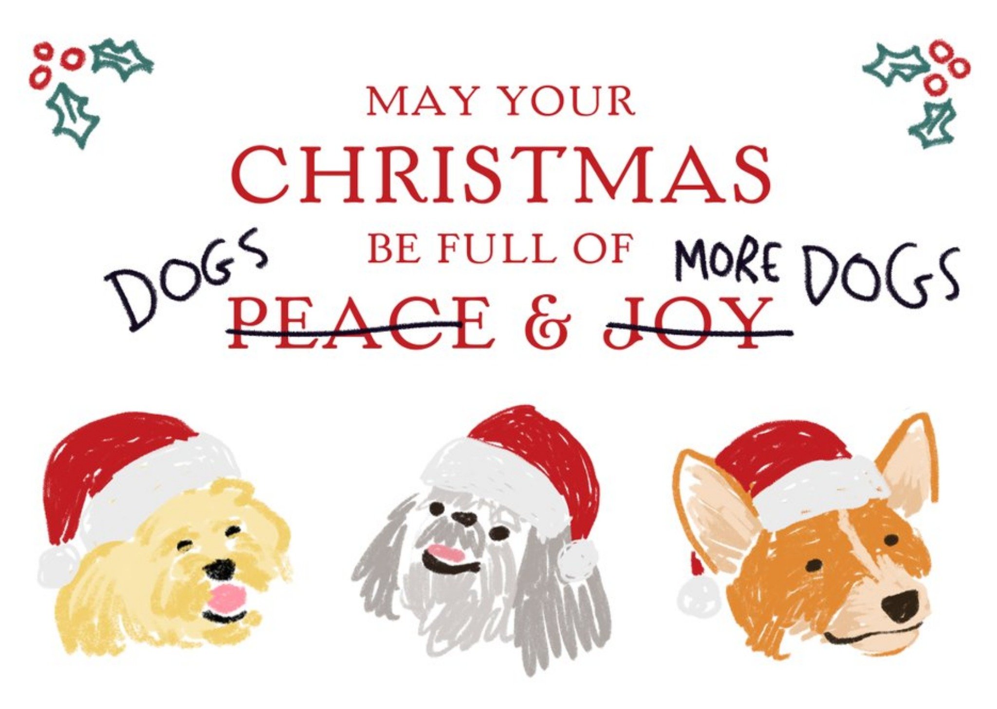 Moonpig Funny Humour Comedy Christmas Card May Your Christmas Be Filled With Dogs And More Dogs, Lar