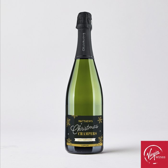 Personalised Christmas Champagne 