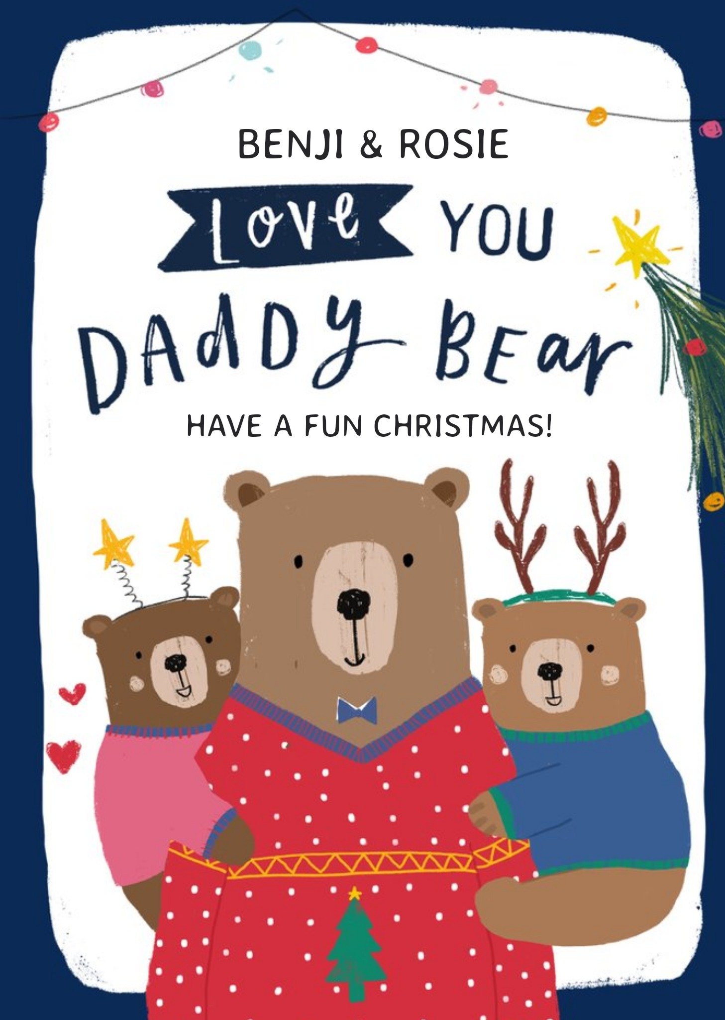 Love You Daddy Bear Christmas Card Ecard