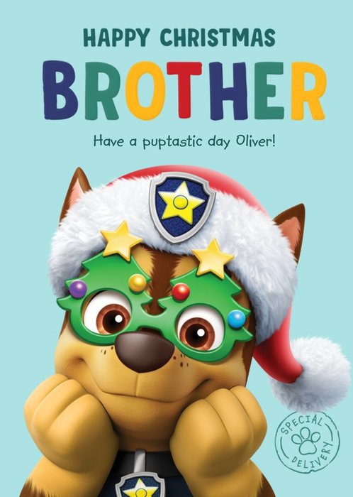 Paw Patrol Chase Christmas Card Moonpig