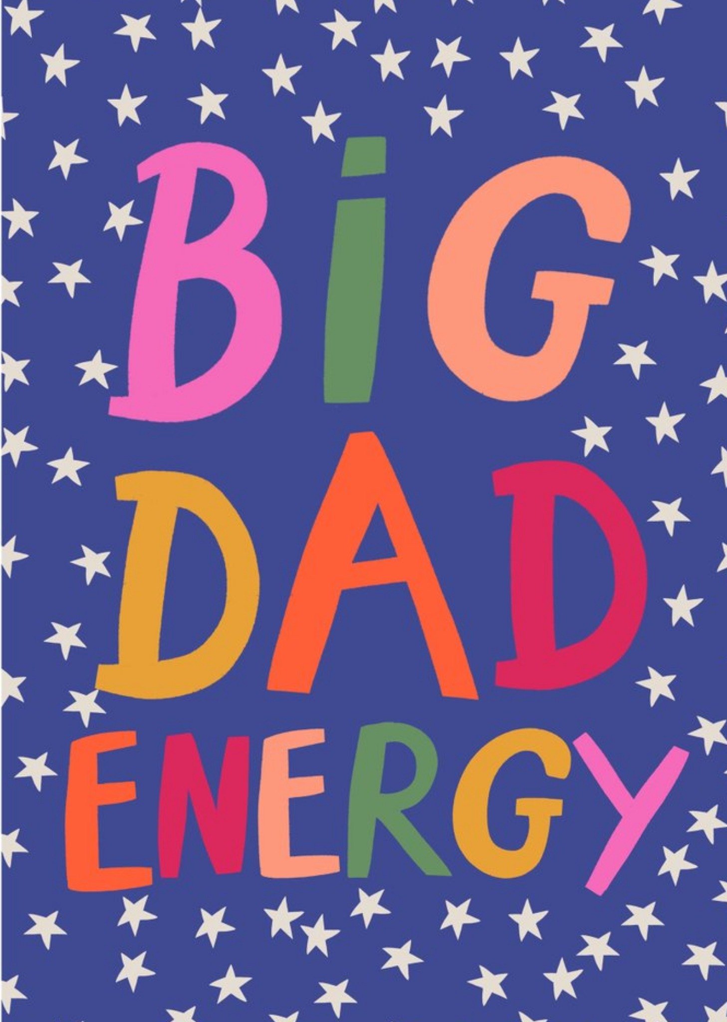 Moonpig Large Colourful Typography Surrounded By Stars Father's Day Card Ecard