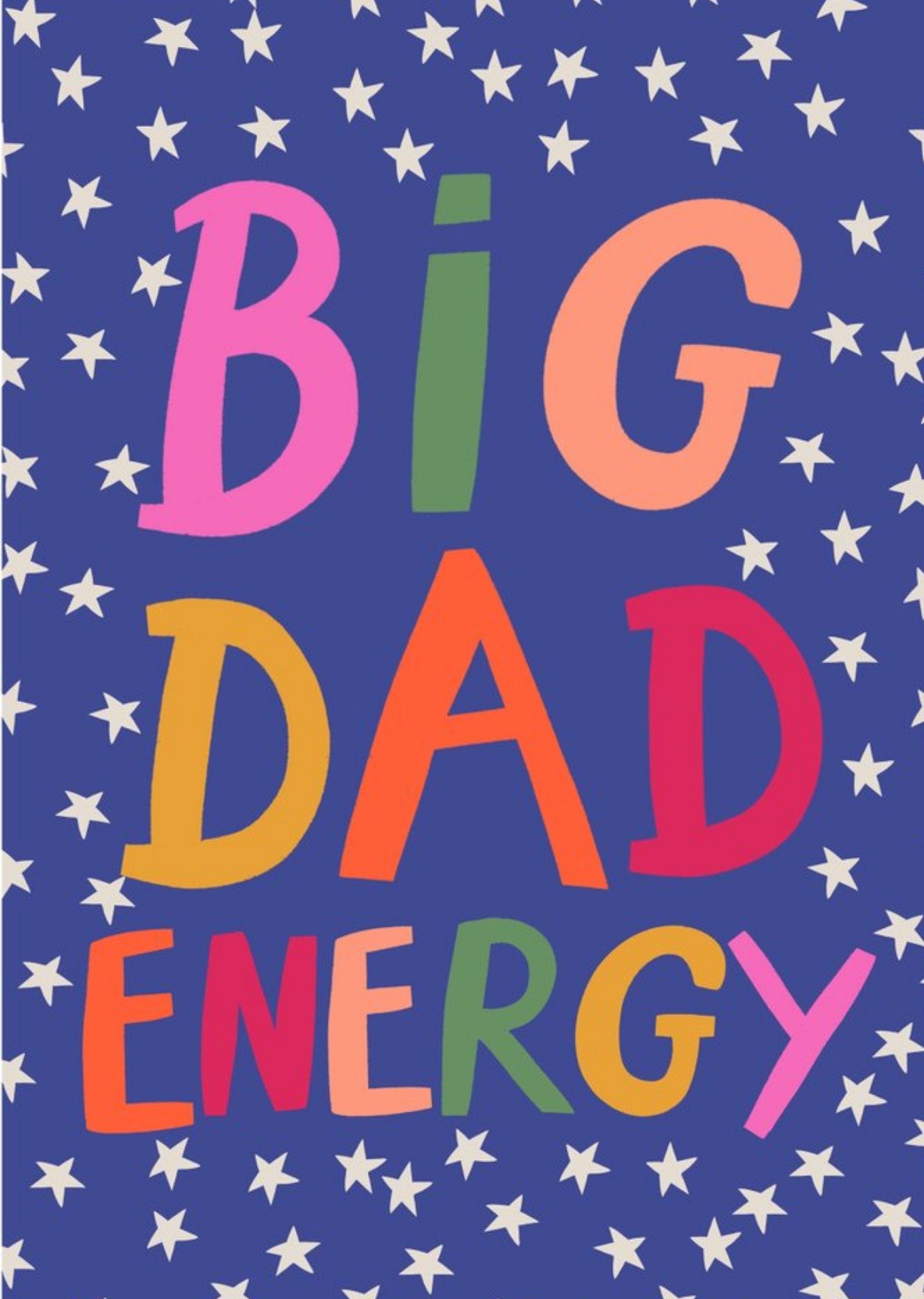 Large Colourful Typography Surrounded By Stars Father's Day Card Ecard