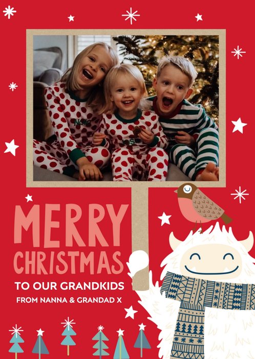 Happy Christmas Yeti Photo Upload Card