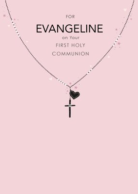 GUK Illustrated Necklace Customisable First Holy Communion Card