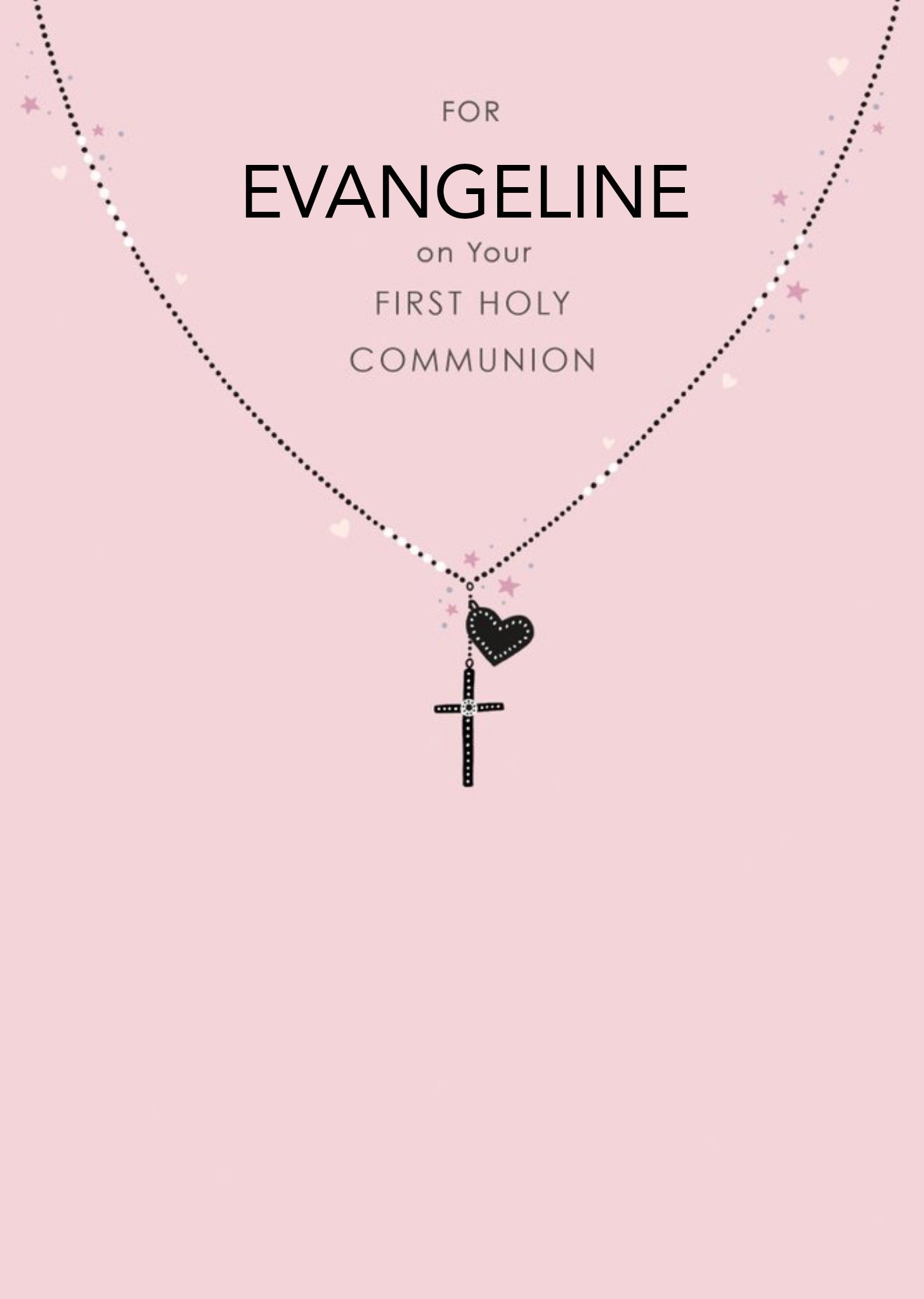 Moonpig Guk Illustrated Necklace Customisable First Holy Communion Card, Large