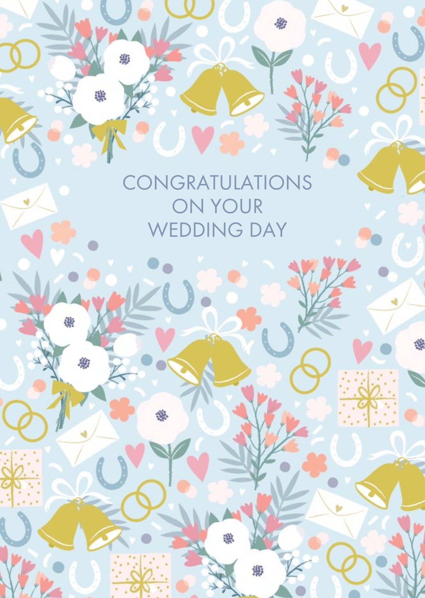 Moonpig Wedding Bells Congratulations Card, Large