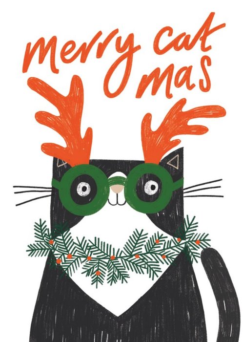 Merry Cat Mass Cute Christmas Card
