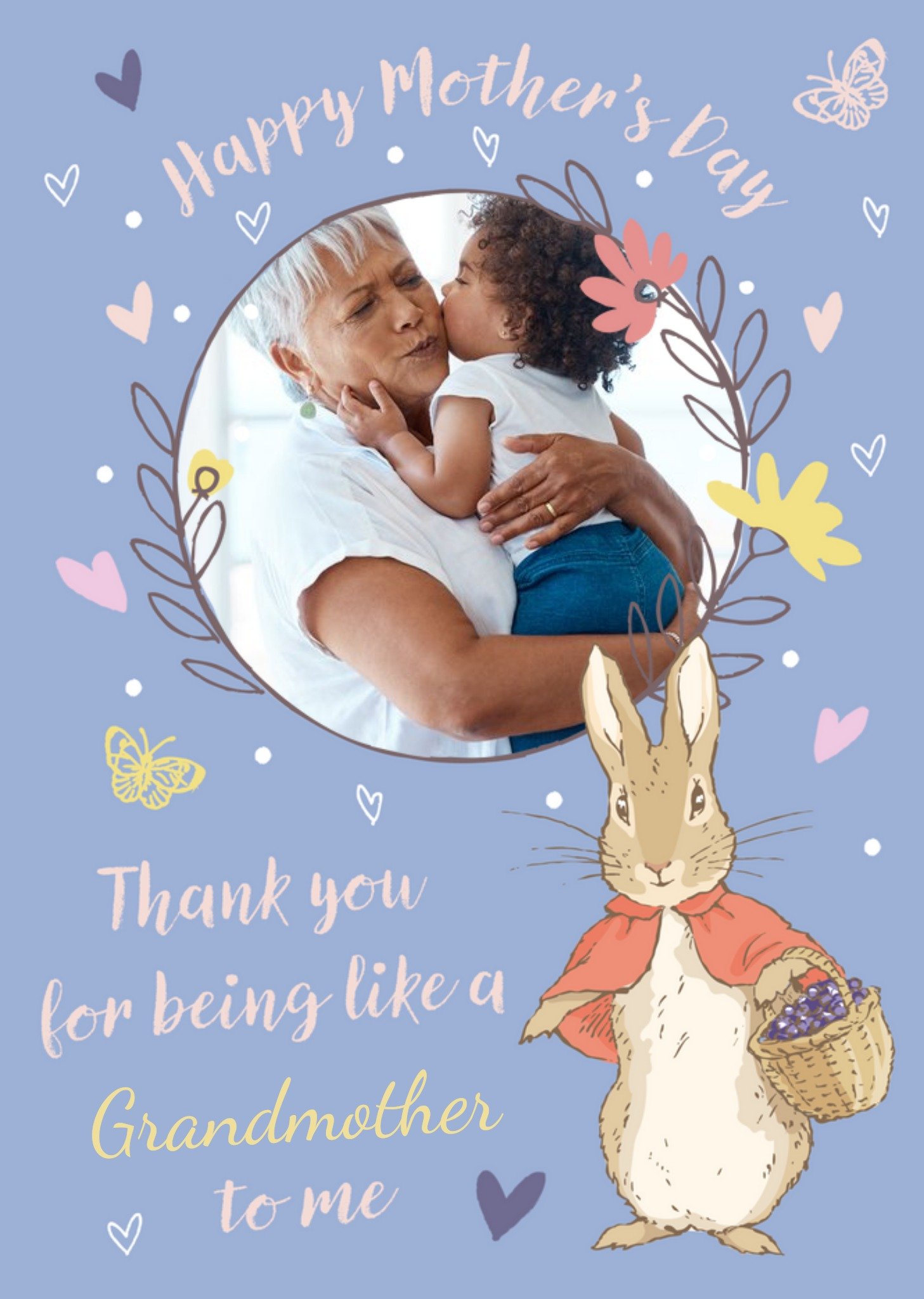 Beatrix Potter Peter Rabbit Happy Mothers Day Grandmother Photo Upload Card