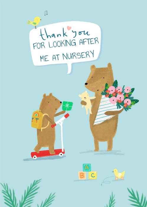 Colette Barker Bears Nursey Gift Thank You Card