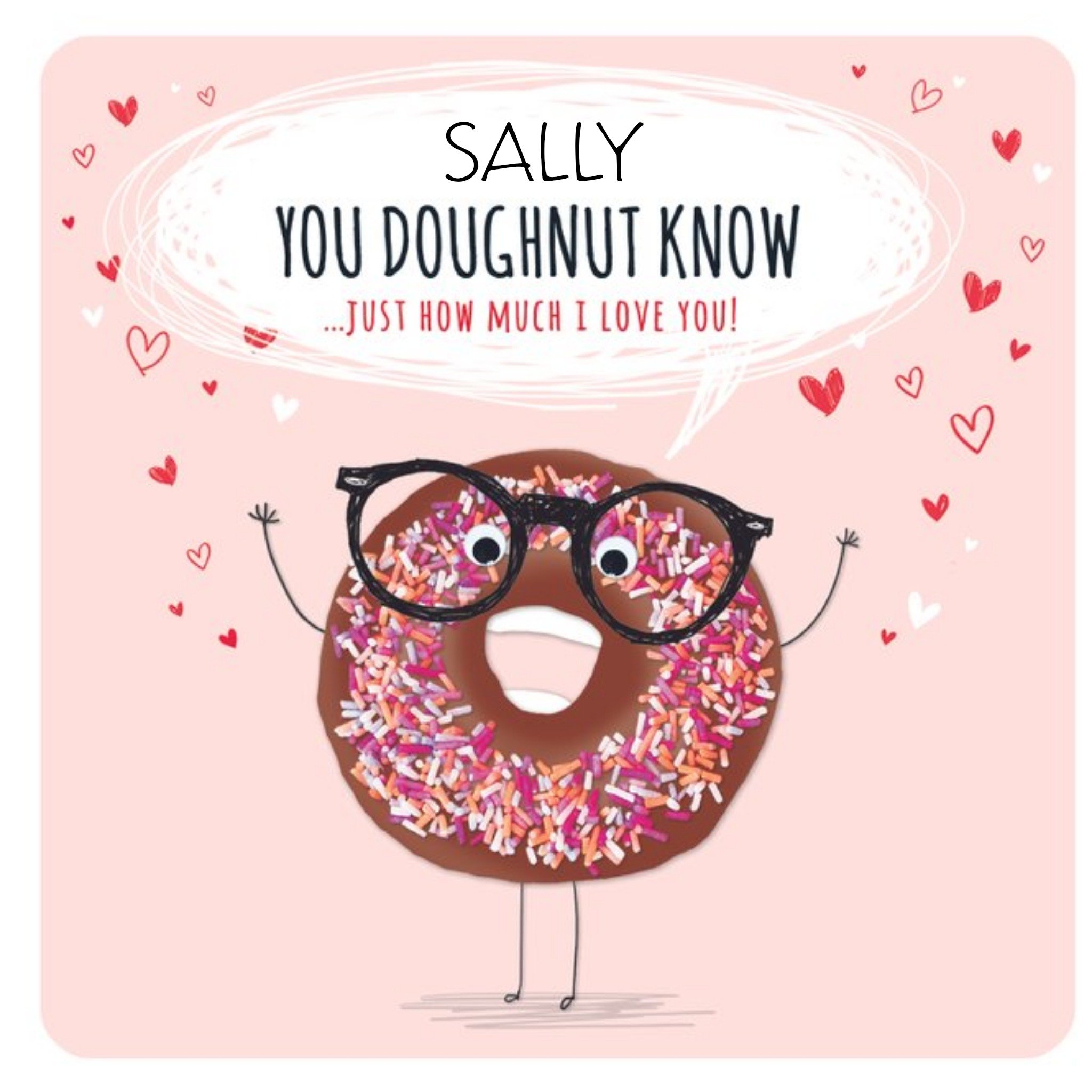 Moonpig Personalised Name You Doughnut How Much I Love You Card, Large