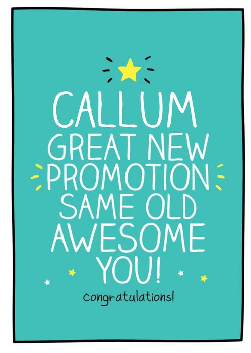 Happy Jackson Typographic Great New Promotion Card