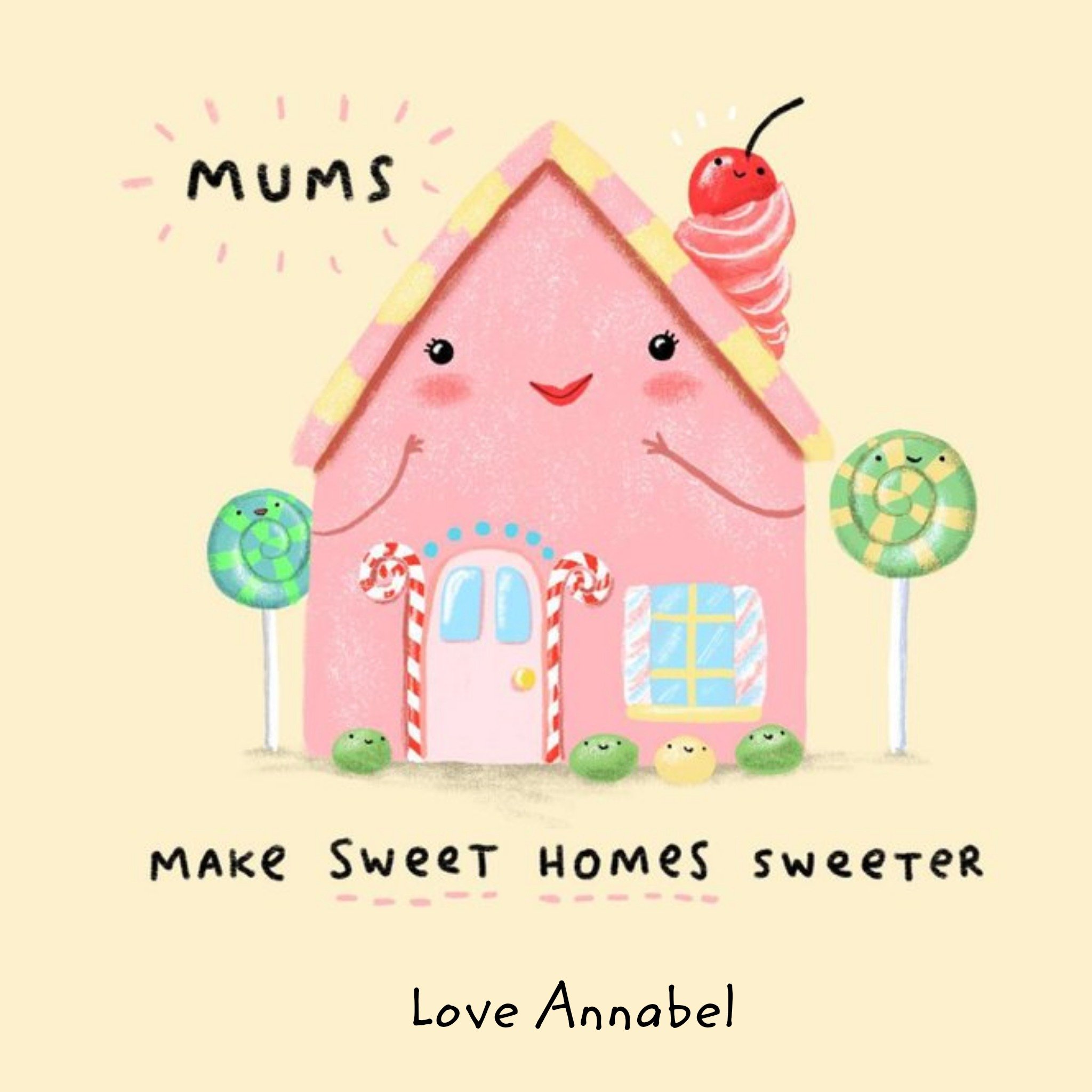 Mums Make Sweet Homes Sweeter Personalised Mother's Day Card, Square