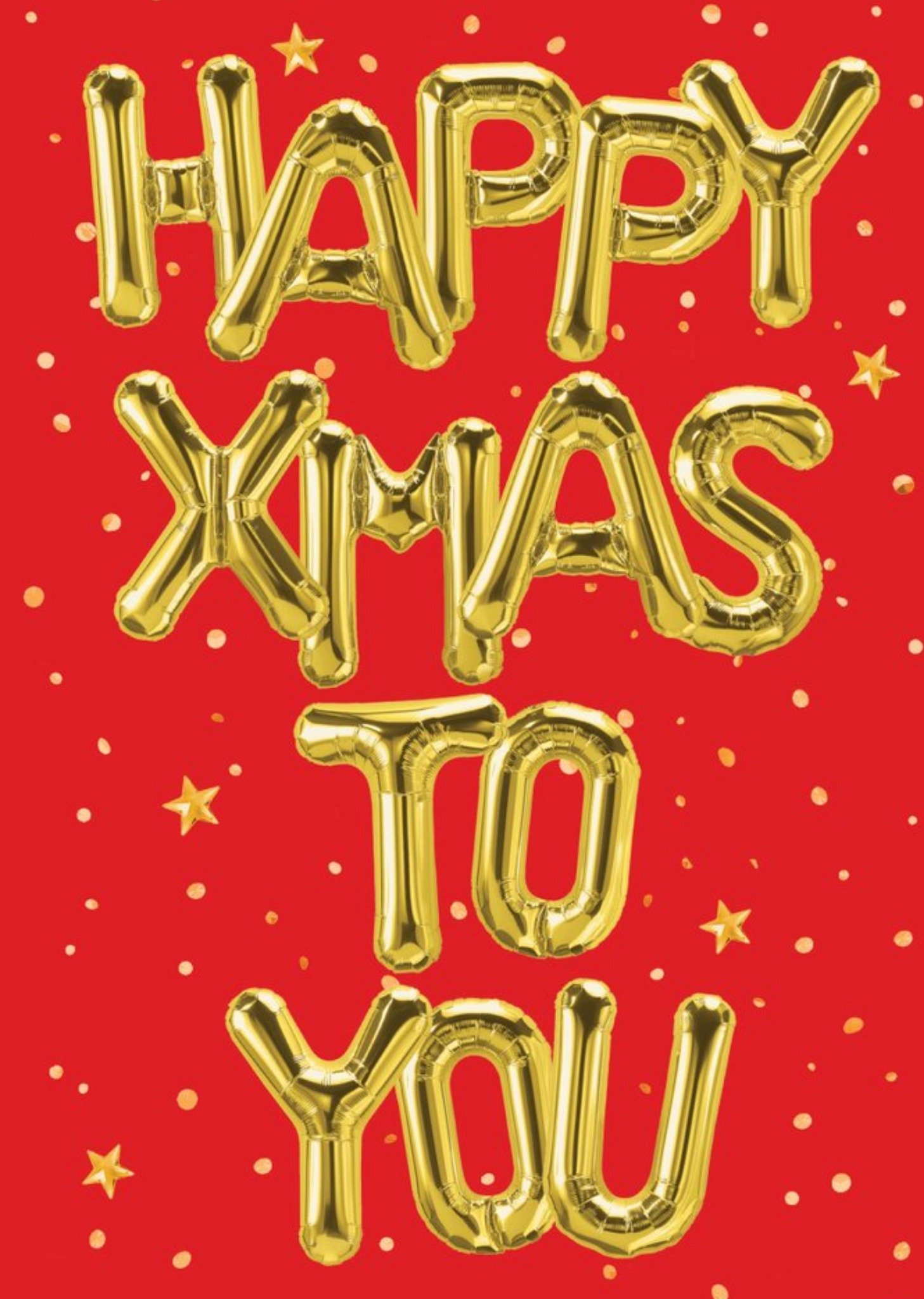 Moonpig Gold Letter Balloons Happy Xmas To You Christmas Card, Large