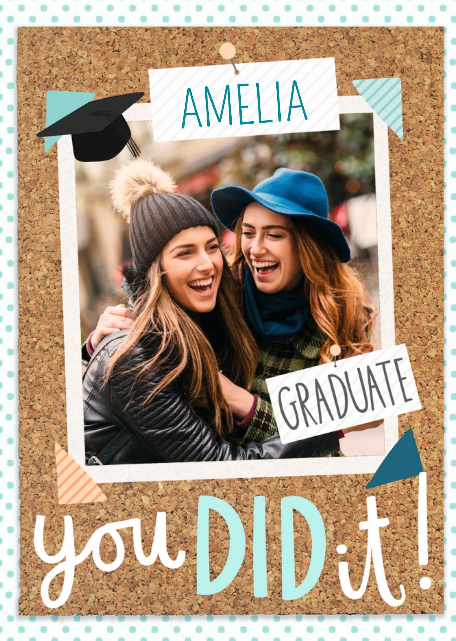 Cork Board Photo Upload Graduation Congrats Card Ecard