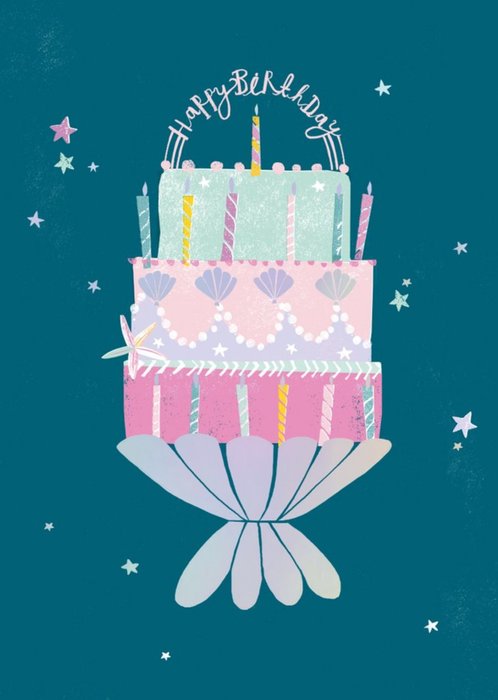 Mermaid Cake Birthday Card