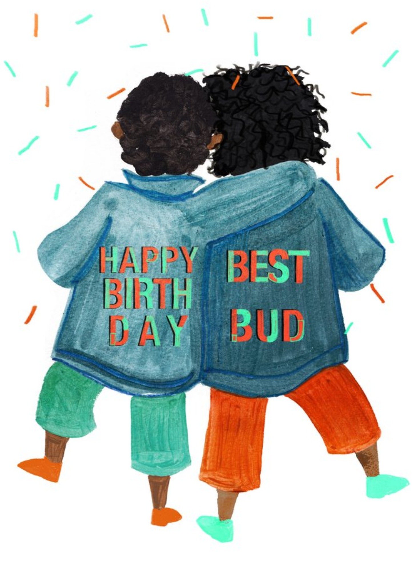 Moonpig Katie Hickey Characters Best Bud Birthday Card Ecard