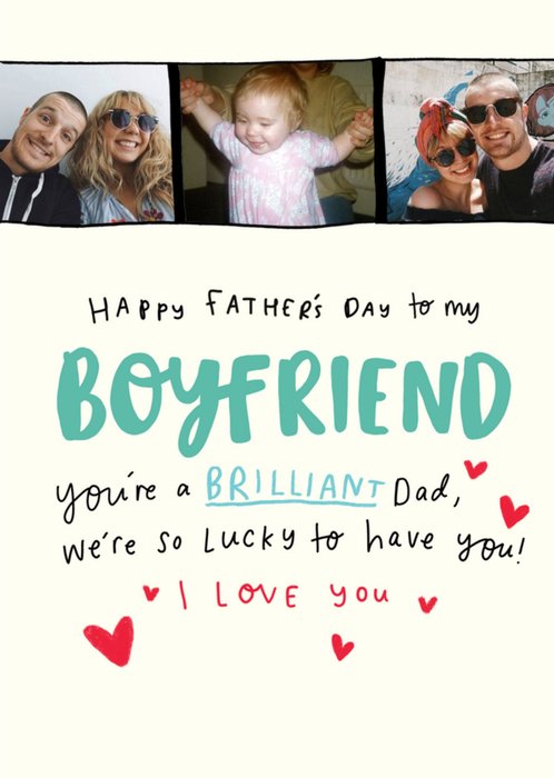 The Happy News Boyfriend Photo Upload Father's Day Card