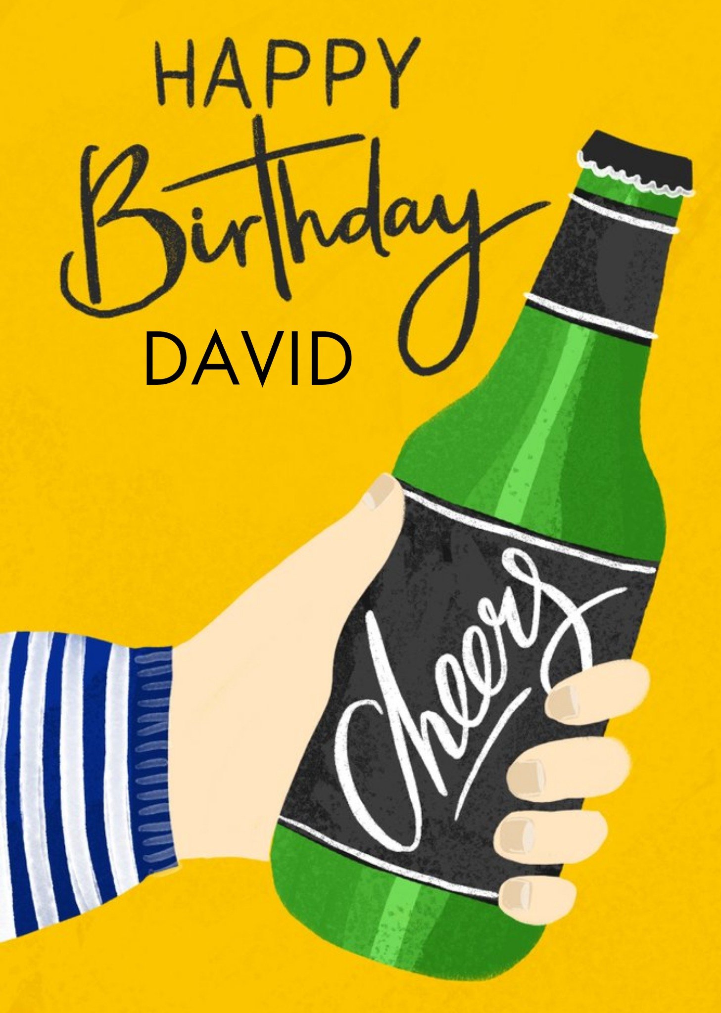 Okey Dokey Design Beer Illustration Cheers Birthday Card, Large