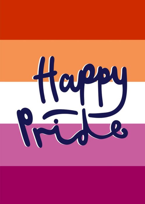 Typographic Happy Pride Coloured Stripe Card