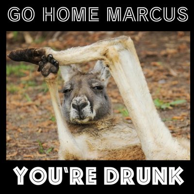Personalised Name Go Home Youre Drunk Kangaroo Card
