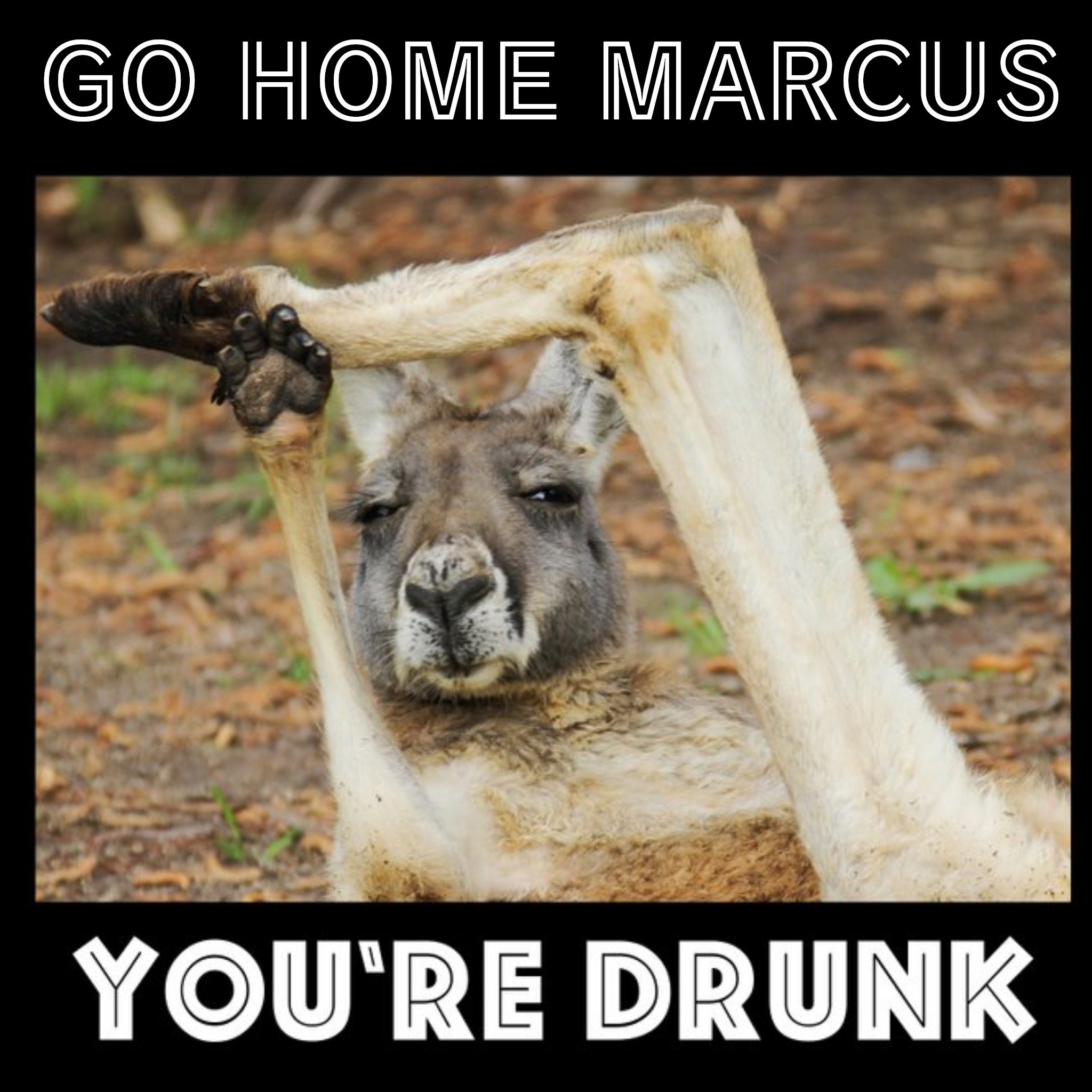 Moonpig Personalised Name Go Home Youre Drunk Kangaroo Card, Large