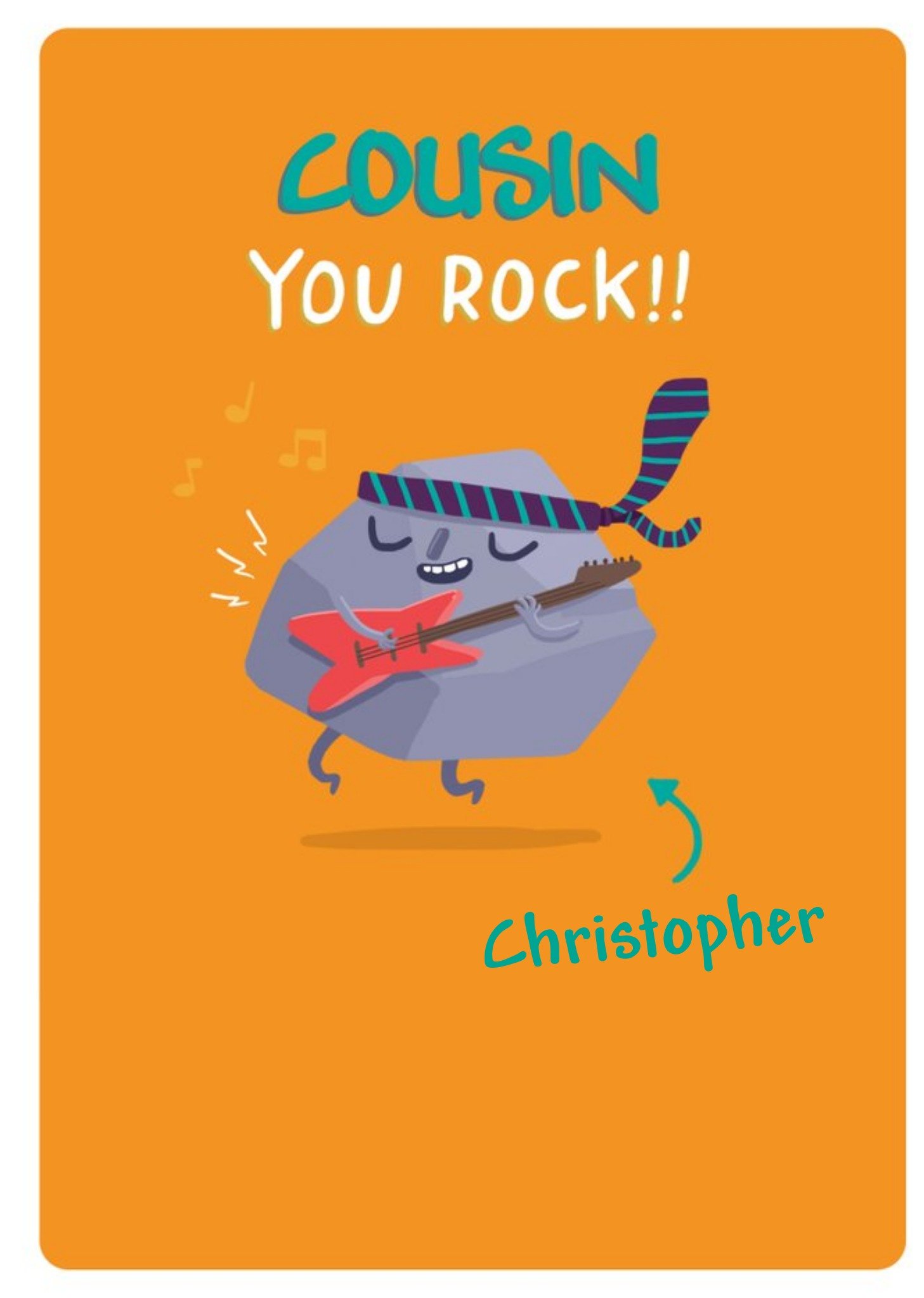 Moonpig Cousin You Rock Funny Cartoon Birthday Card Ecard