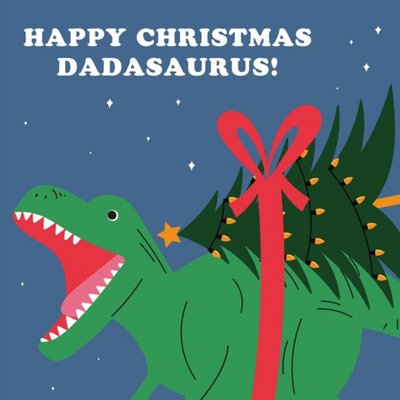 Cute Happy Christmas Dadasauras Card