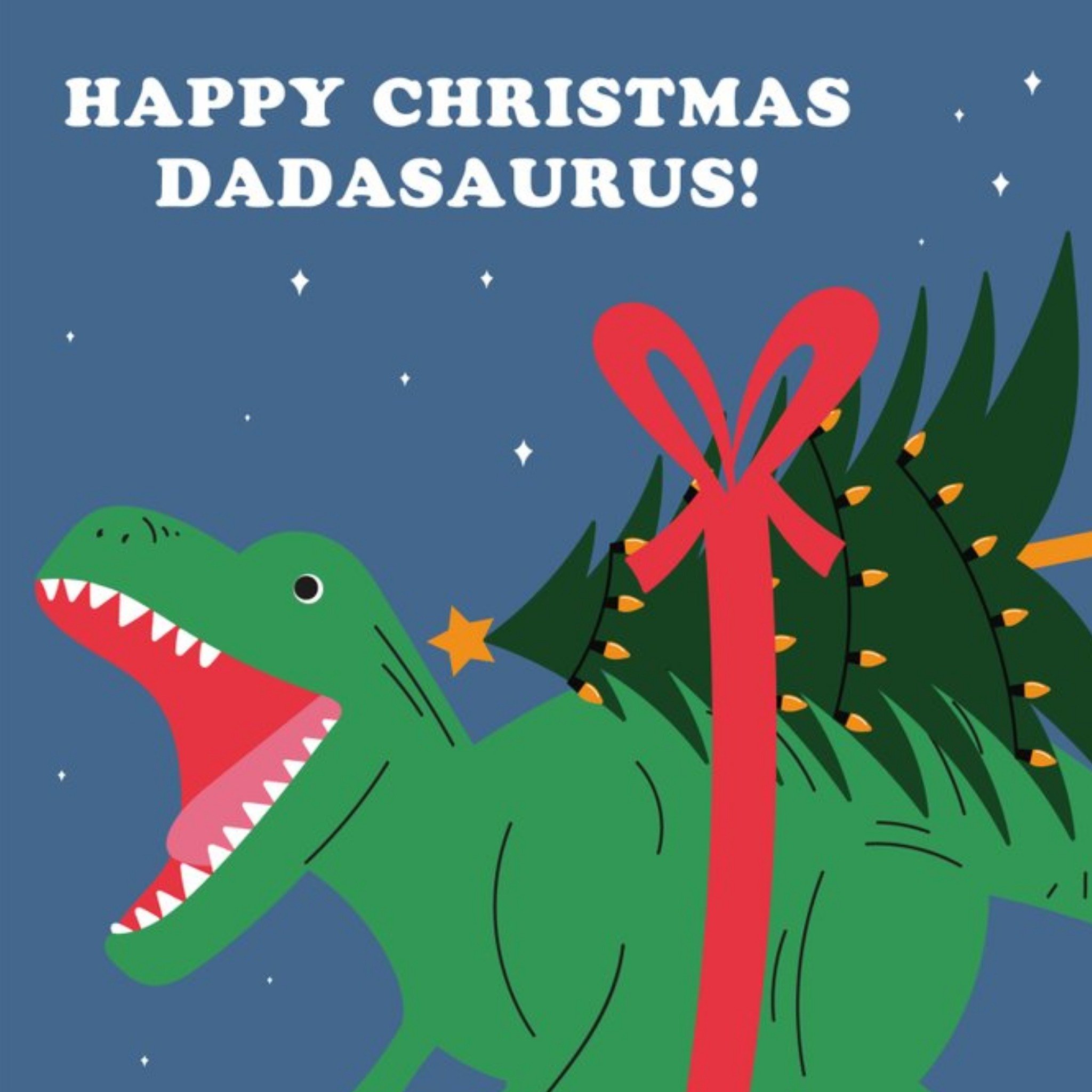 Moonpig Happy Christmas Dadasauras Card, Square