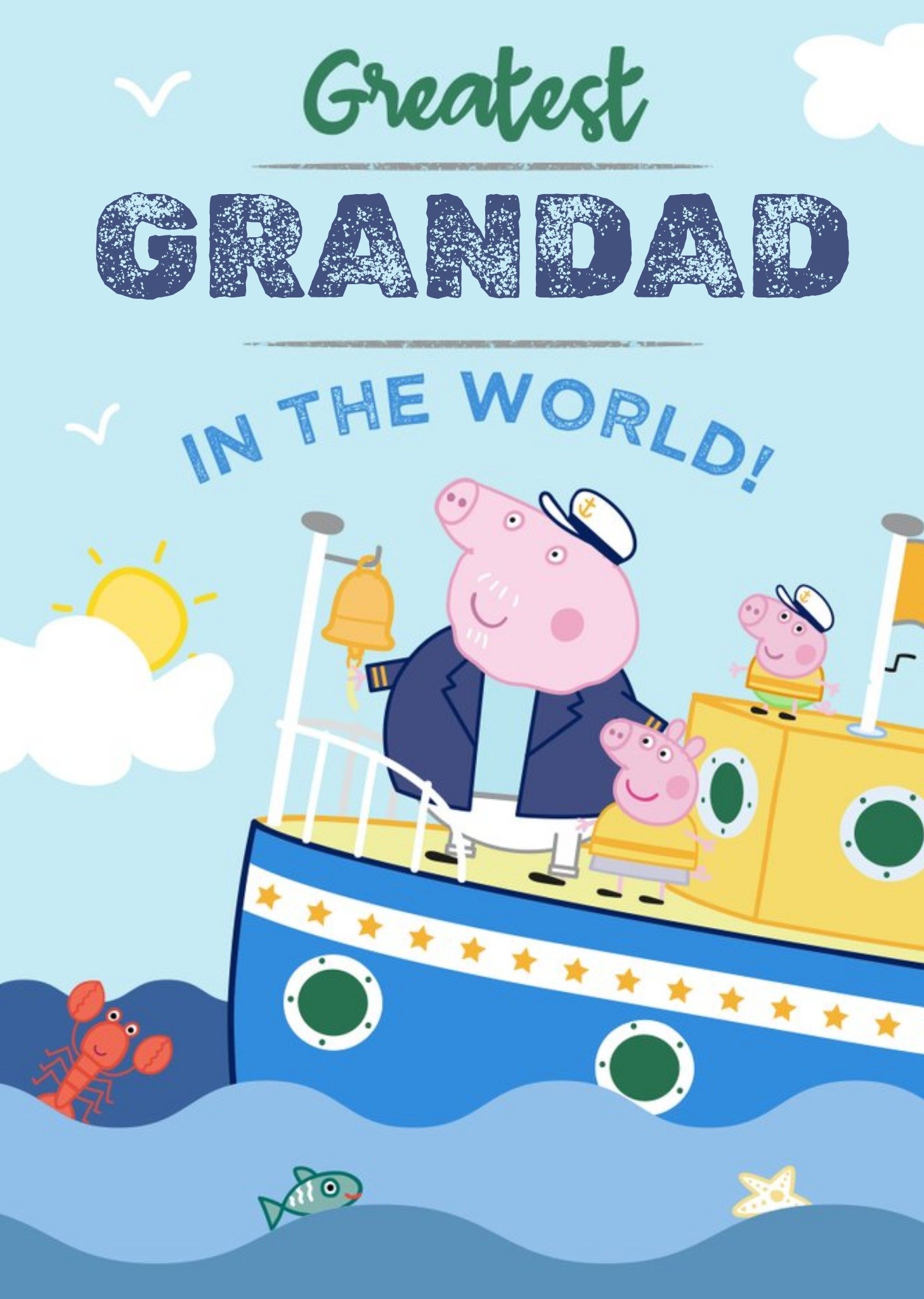 Peppa Pig Greatest Grandad In The World Grandparents Day Card, Large