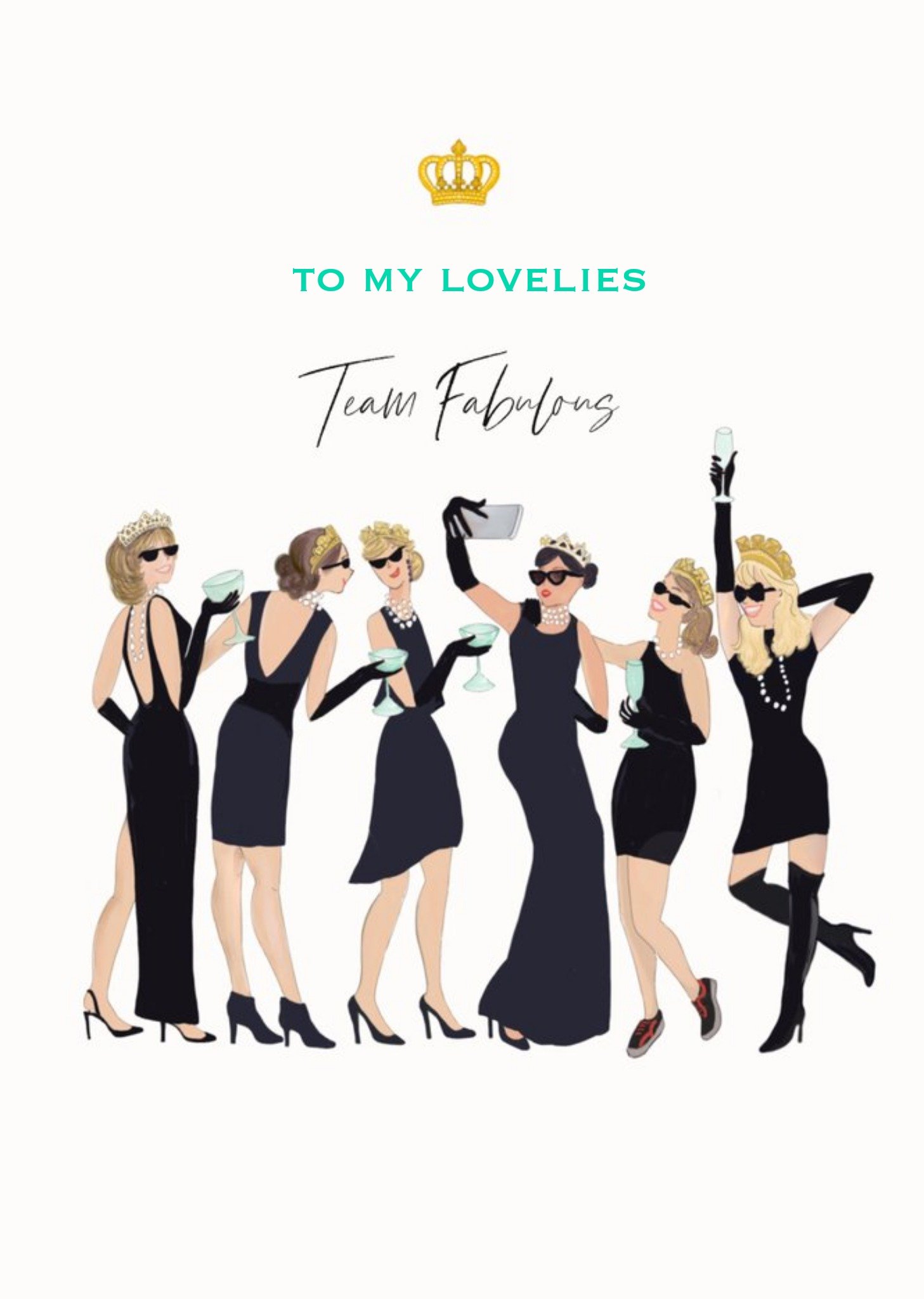 Illustration Of Woman Dressed Fabulously Team Fabulous Card Ecard