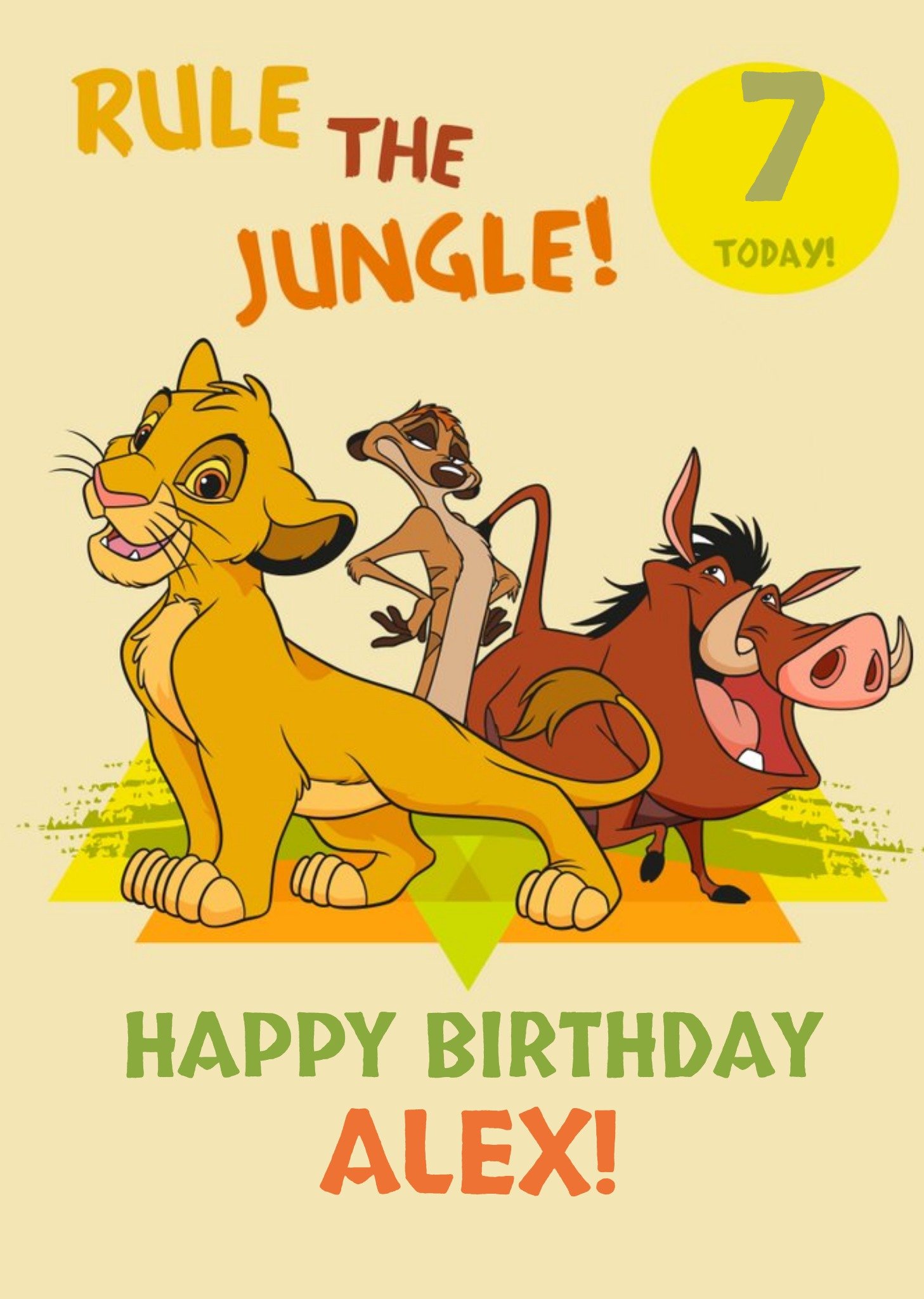 Disney Lion King Happy Birthday Card - Rule The Jungle "7" Today Ecard