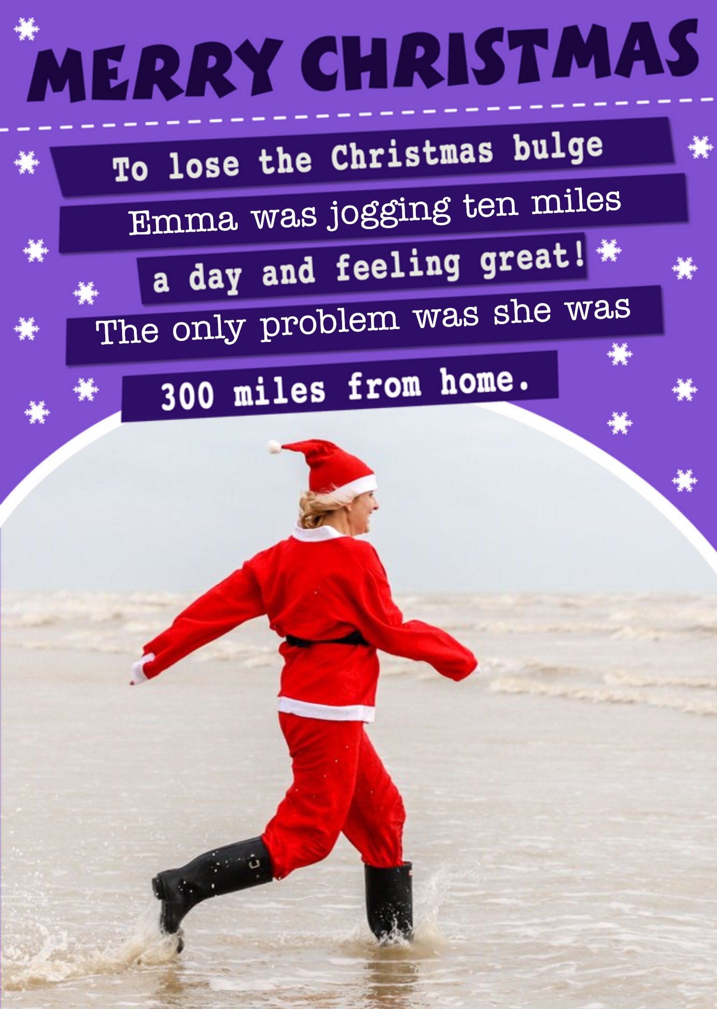 Moonpig Twisty Funny Photo Upload Christmas Card To Lose The Christmas Bulge Ecard
