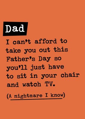 Can't Afford Father's Card Funny Card