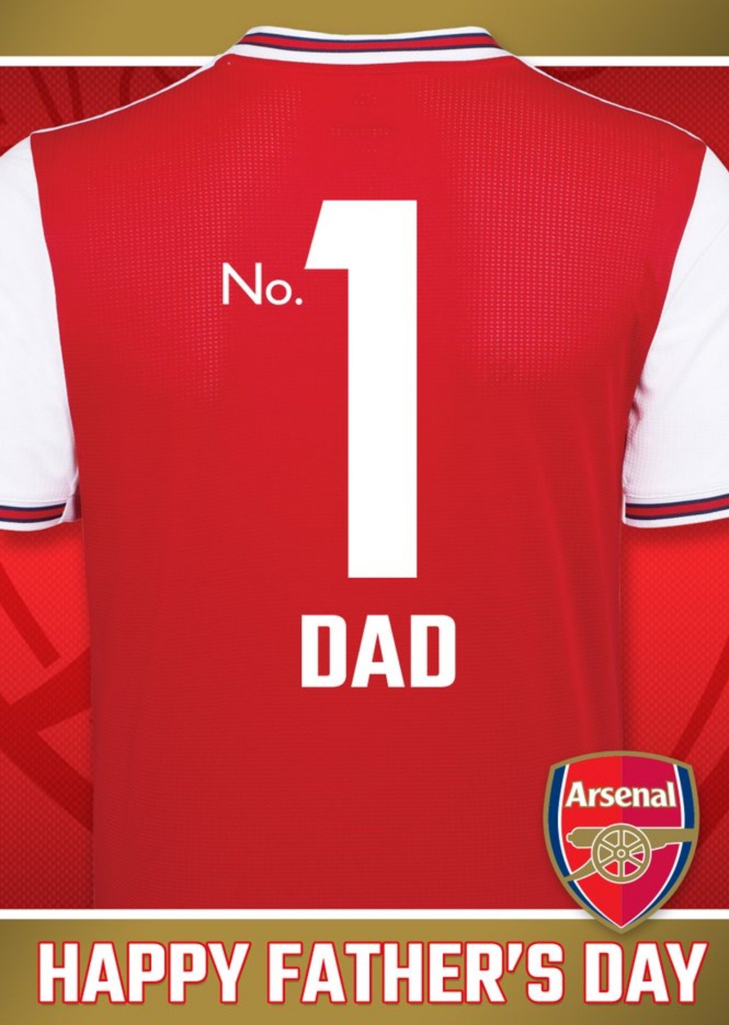 Arsenal Fc Football Club Jersery No 1 Dad Father's Day Card, Large