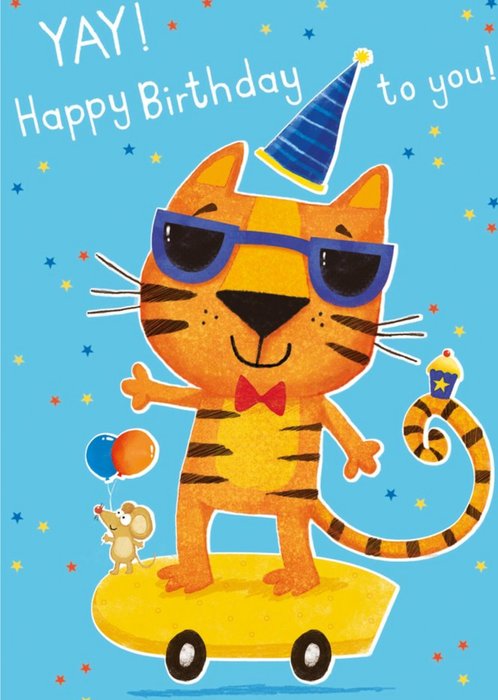 Yay Happy Birthday To You Tiger and Mouse Card