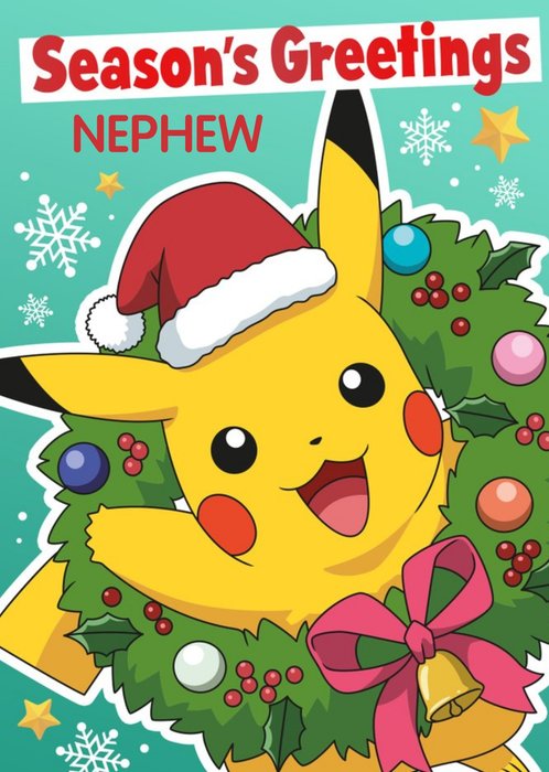 Pokemon Characters Season's Greetings Nephew Card