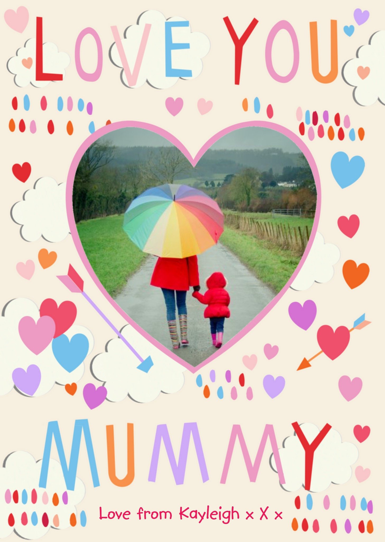 Moonpig Mother's Day Card Love You Mummy Photo Upload Postcard